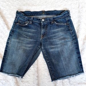 7 For All Mankind cutoff denim jean shorts - size 27 Minimalist